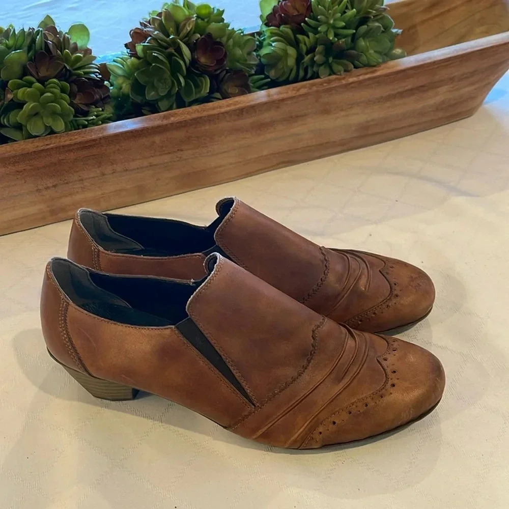 Rieker Women's Anti-Stress Mariah Brown Leather Heeled Booties EU 42 US 10‎ EUC